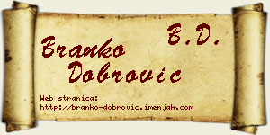 Branko Dobrović vizit kartica